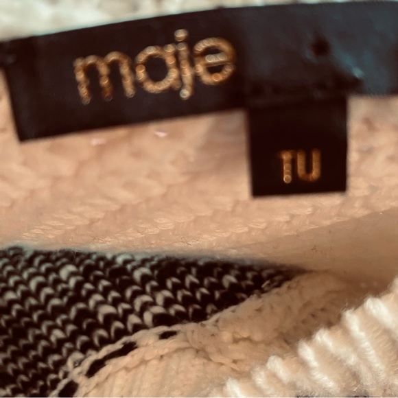 Maje M/L  cape/cocoon/ poncho sweater black/off white - Picture 4 of 7